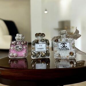 CC Embroidered Decorative Perfume Bottle Patches - Set of 3